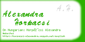 alexandra horpacsi business card